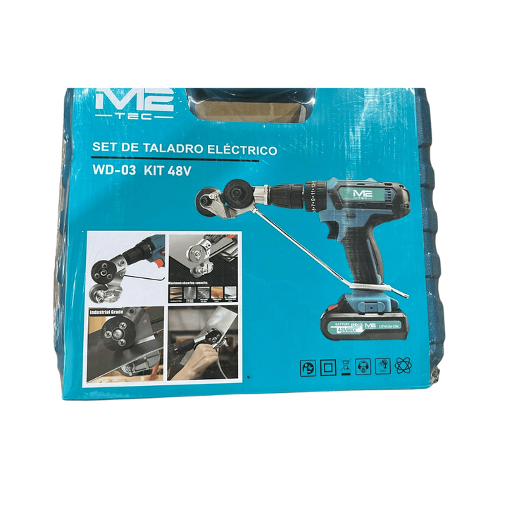 Taladro Eléctrico 48V con Set de 24 Piezas + Cortador de Lámina Galvanizada – Potencia Profesional y Precisión Total