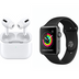 Smartwatch negro+ Airpods (reloj inteligente)