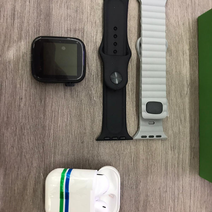 Smartwatch negro+ Airpods (reloj inteligente)